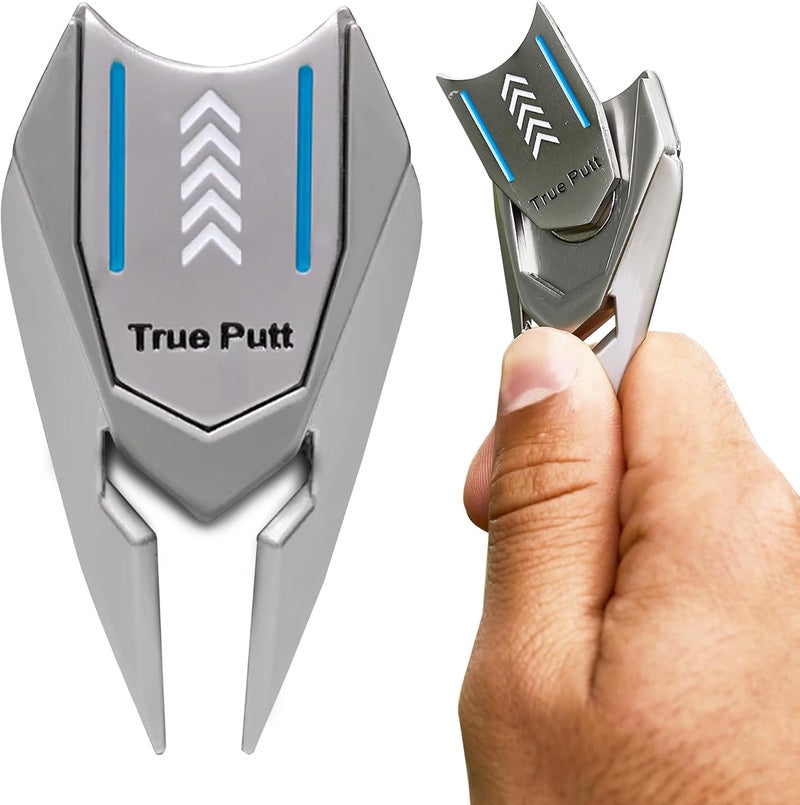 Ghost Golf Divot Tool - 5-in-1 Divot Repair Tool & Ball Marker Alignment Aid - Fix Pitch Marks on The Green - Club Rest & Groove Cleaner - Golf Equipment for Men & Women - Image 1
